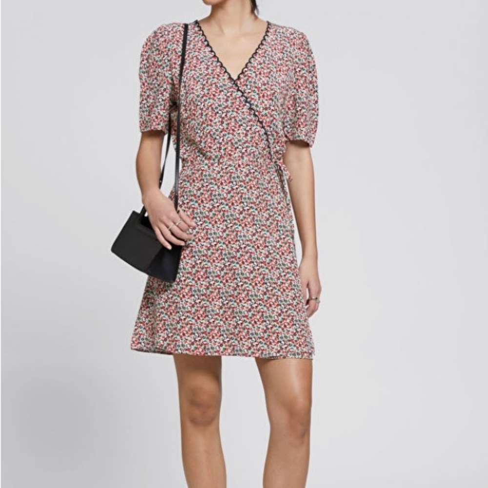 & Other Stories - Printed Scallop Wrap Mini Dress